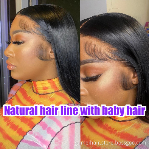 Full Hd 360 Lace Frontal Wig Cheap Straight Brazilian Virgin Human Hair Extension Transparent Lace Front Wig For Black Women